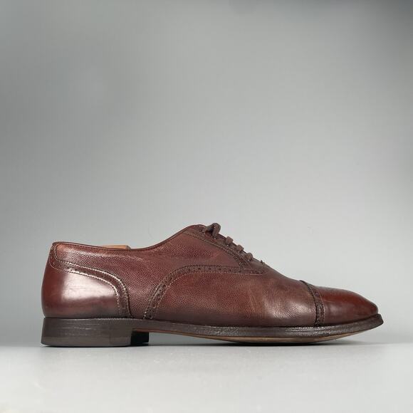 Santoni 14824 Men’s Size 9 EE Brown Leather Oxford Cap Toe Dress Shoes Lace Up - Picture 6 of 9